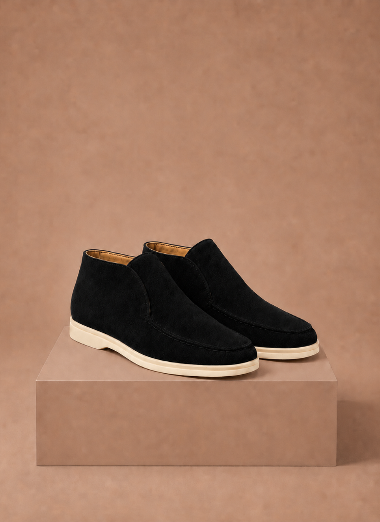 Men's Suede Ankle Loafers – Smart Casual Moc-Toe | Areleon