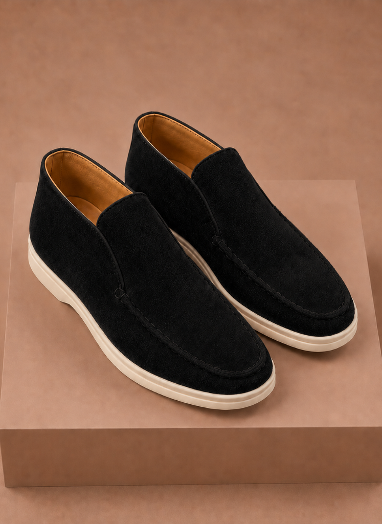 Men's Suede Ankle Loafers – Smart Casual Moc-Toe | Areleon