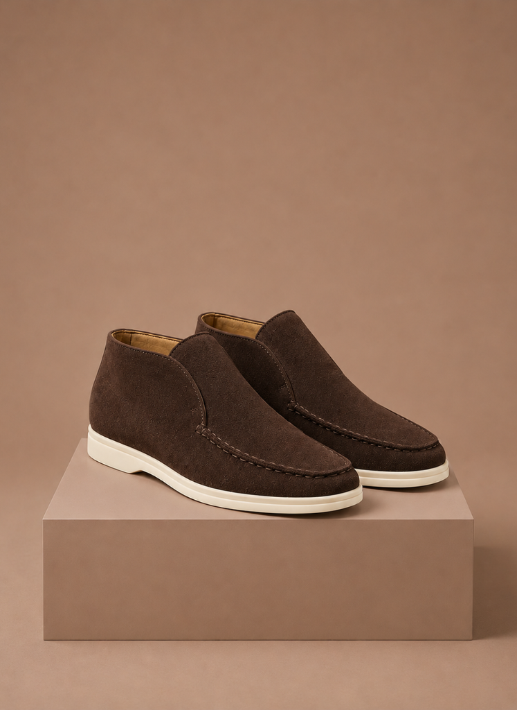 Men's Suede Ankle Loafers – Smart Casual Moc-Toe | Areleon