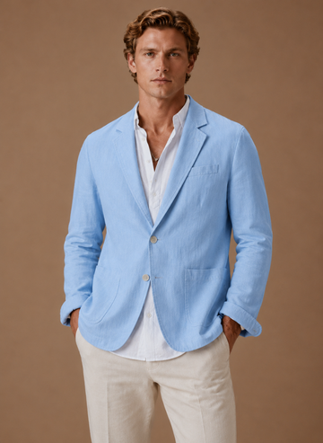 Men's Linen Style Blazer – Tailored Smart Casual Lightweight | Areleon
