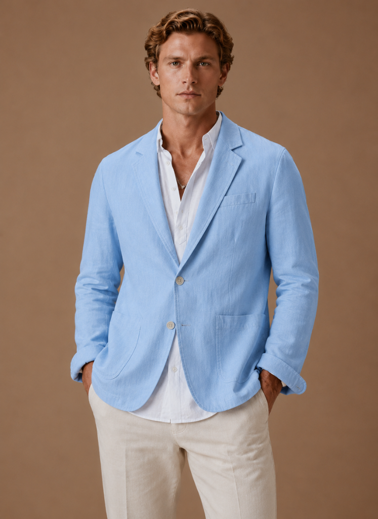 Men's Linen Style Blazer – Tailored Smart Casual Lightweight | Areleon
