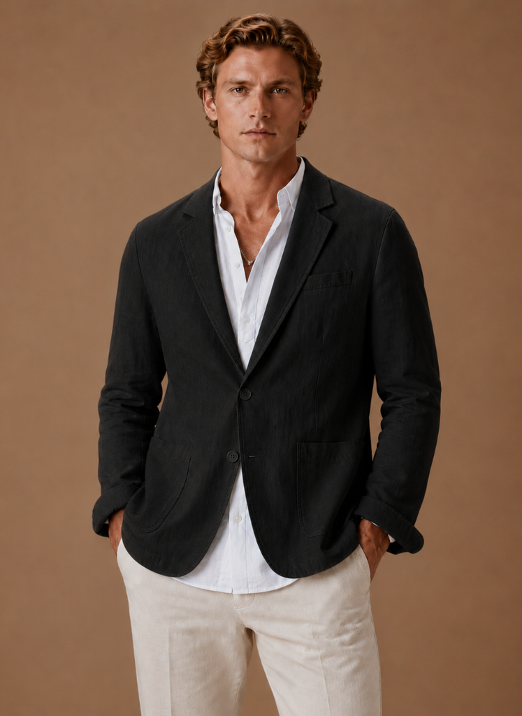 Men's Linen Style Blazer – Tailored Smart Casual Lightweight | Areleon