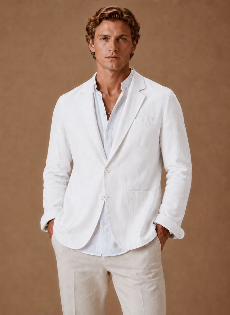 Men's Linen Style Blazer – Tailored Smart Casual Lightweight | Areleon
