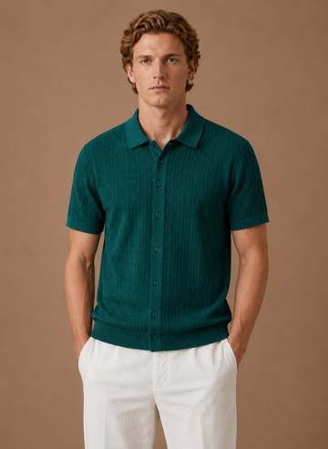 Men's Textured Polo Shirt – Breathable Smart Casual | Areleon