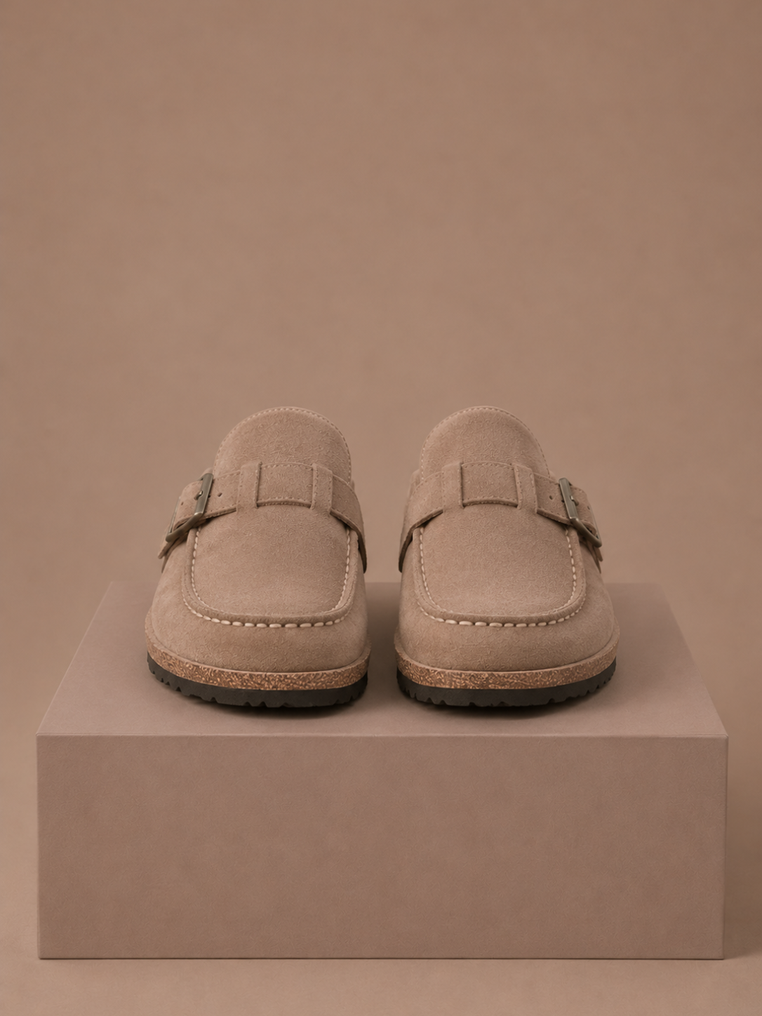 Women's Suede Mule Clogs – Buckle Detail Slip-On | Areleon