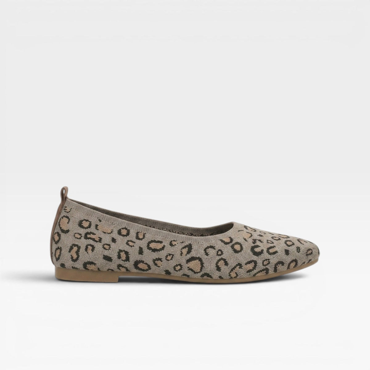 Women's Leopard Print Knit Ballet Flats – Pointed Toe Slip On Comfort Shoes
