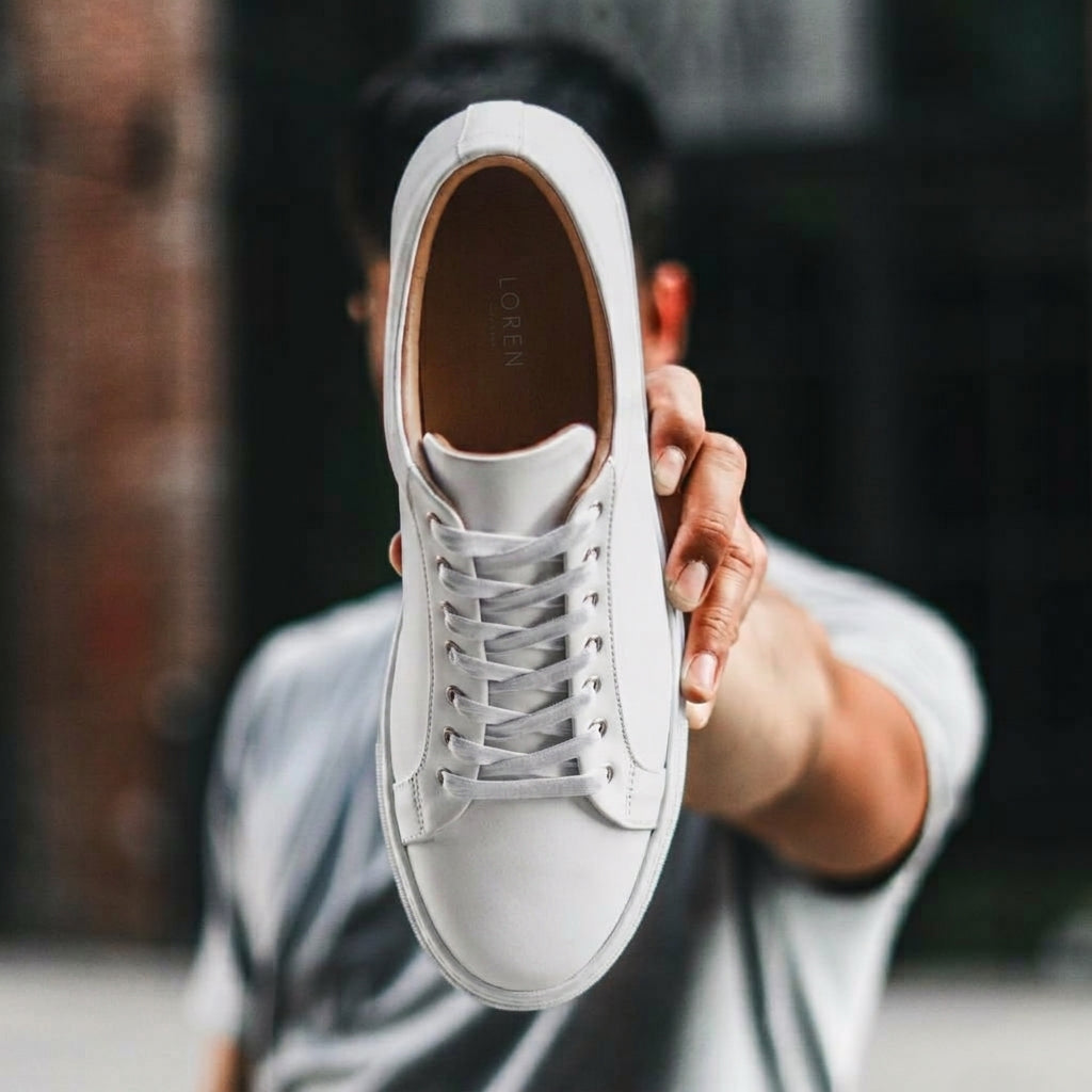 Men's Genuine Leather Low-Top Trainers