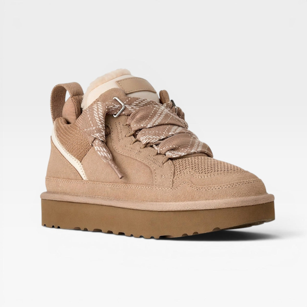 Women's Shearling Lined Sneakers – Cozy Genuine Suede Chunky Trainers