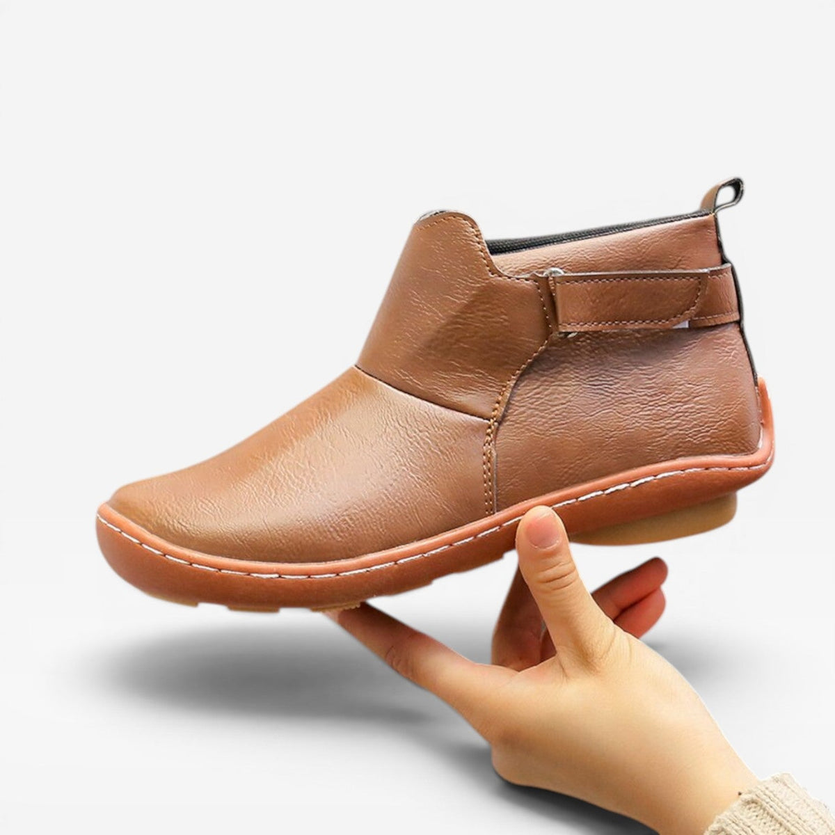 Women's Leather Ankle Boots – Cushioned Comfort Autumn Booties