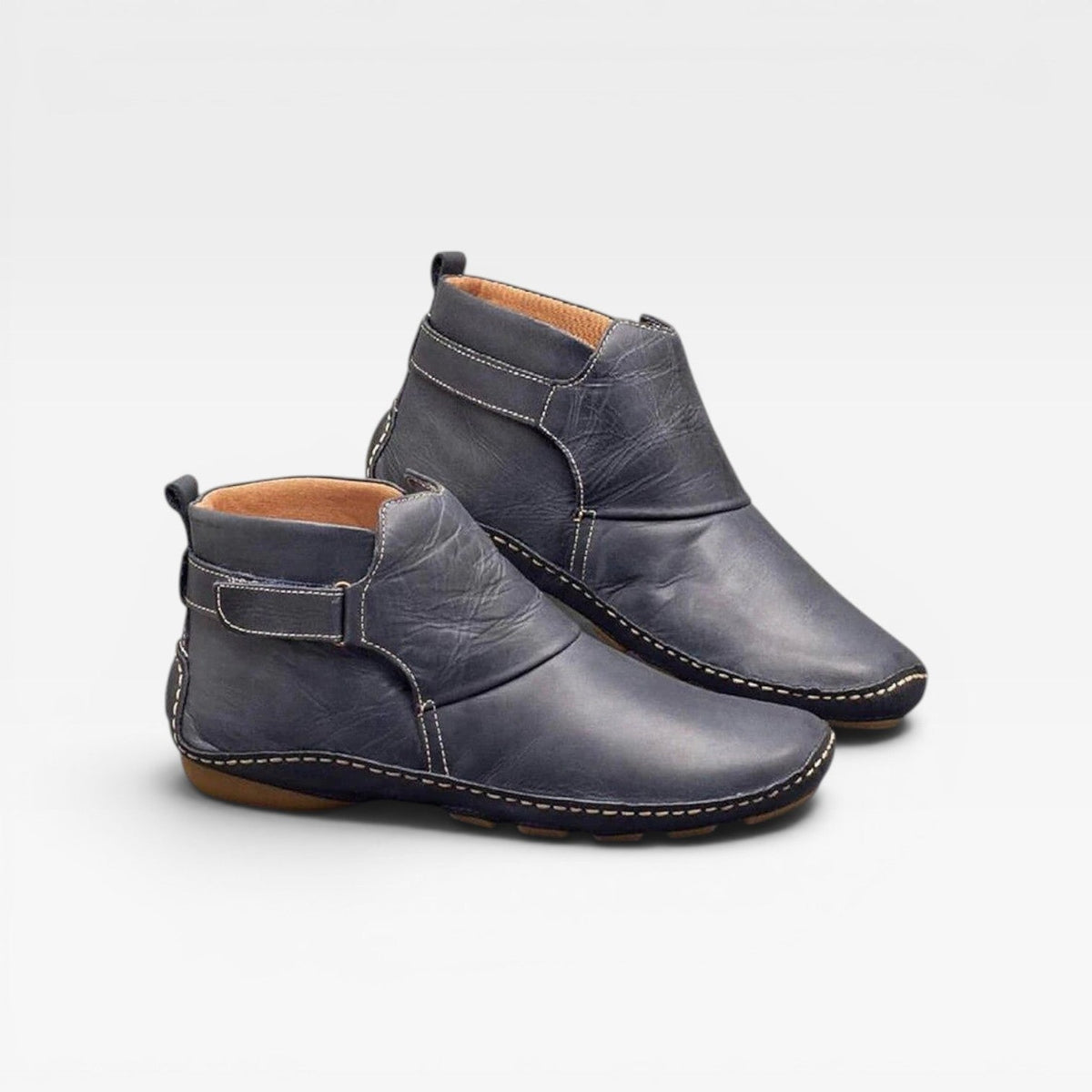 Women's Leather Ankle Boots – Cushioned Comfort Autumn Booties