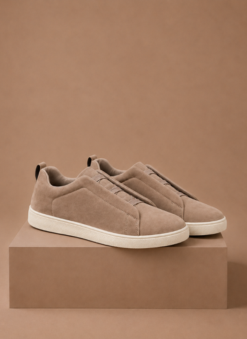 Men's Laceless Suede Sneakers – Slip-On Casual Shoes | Areleon