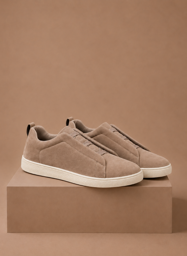 Men's Laceless Suede Sneakers – Slip-On Casual Shoes | Areleon