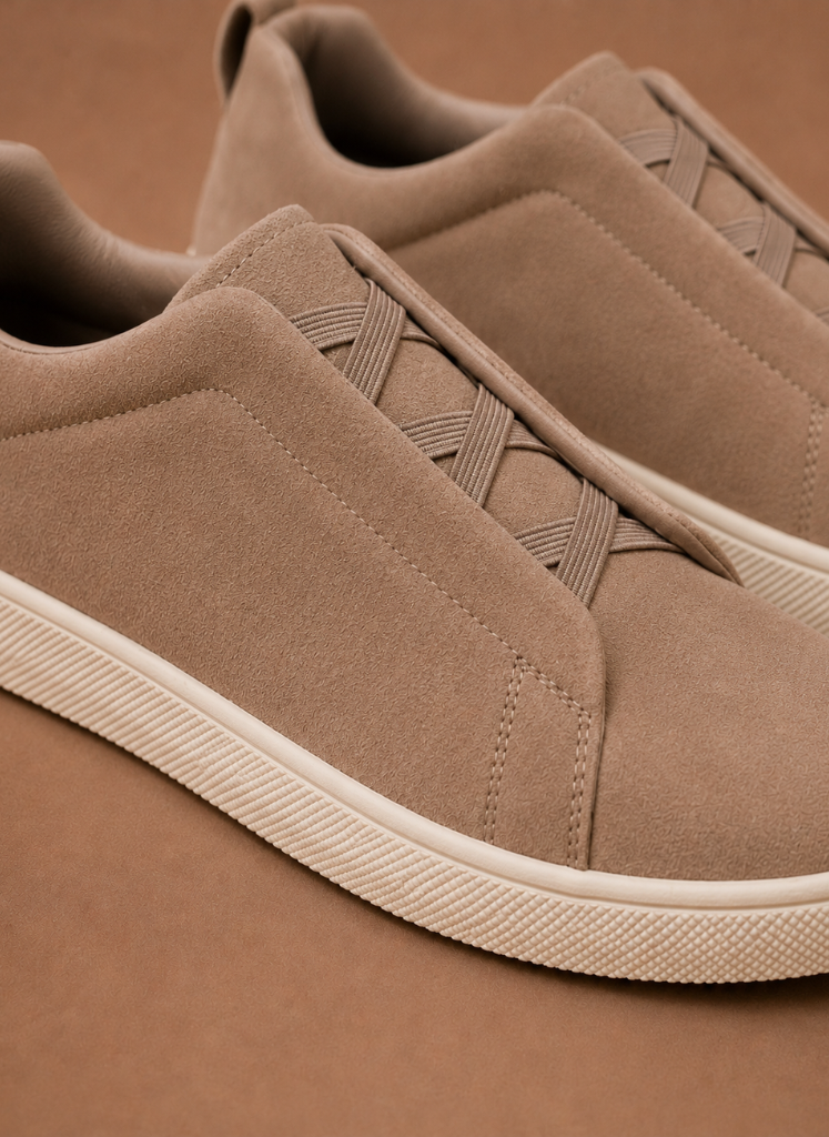 Men's Laceless Suede Sneakers – Slip-On Casual Shoes | Areleon