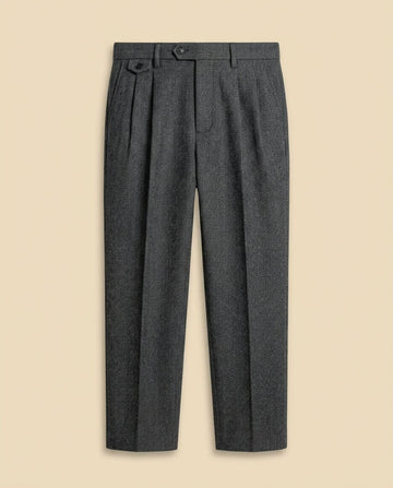 Herringbone Pleated Trouser