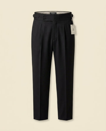 Double Pleat High-Waist Trouser Black