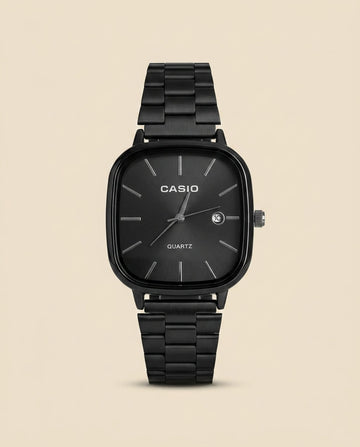 CS Square Quartz Steel Watch Black