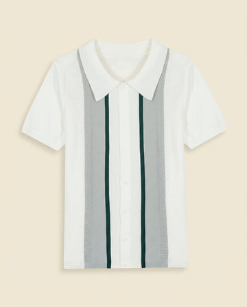 Argyle Stripe Polo White Multi