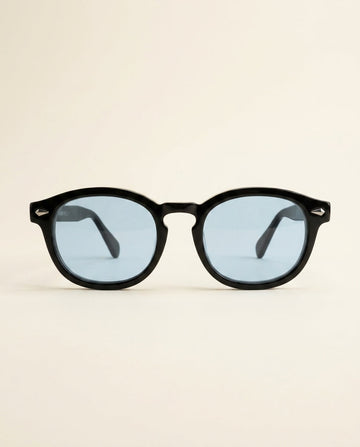 Retro Round Sunglasses Black Blue