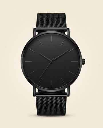 Minimalist Mesh Steel Watch Black