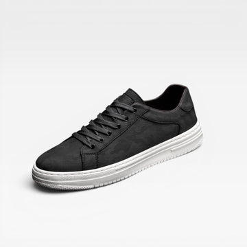 Men's Leather Trainers – Classic Lace Up Smart Casual Everyday Sneakers
