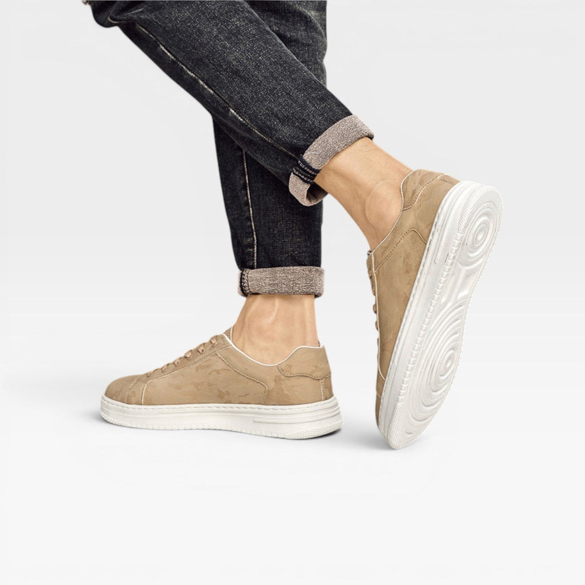 Men's Leather Trainers – Classic Lace Up Smart Casual Everyday Sneakers
