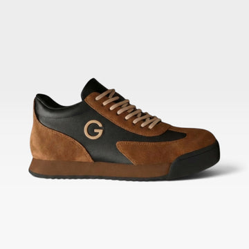 Men's Suede Leather Retro Trainers – Two Tone Casual Sneakers
