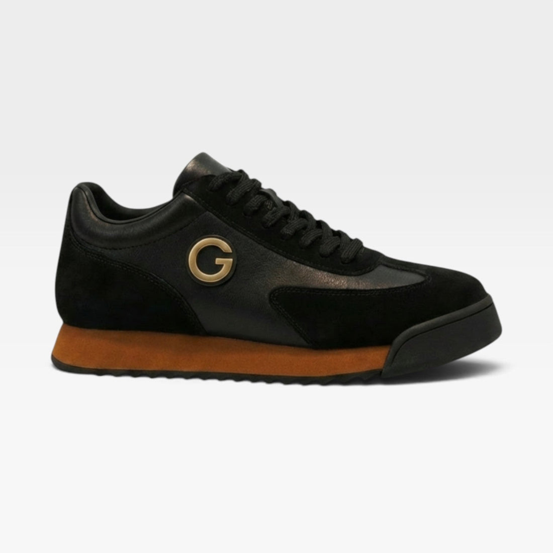 Men's Suede Leather Retro Trainers – Two Tone Casual Sneakers
