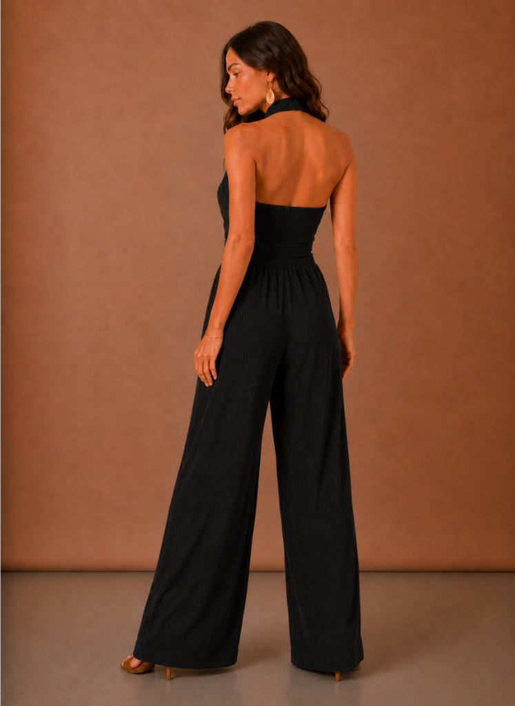 Women’s Halter Wide Leg Jumpsuit – Elegant Summer Occasion | Areleon