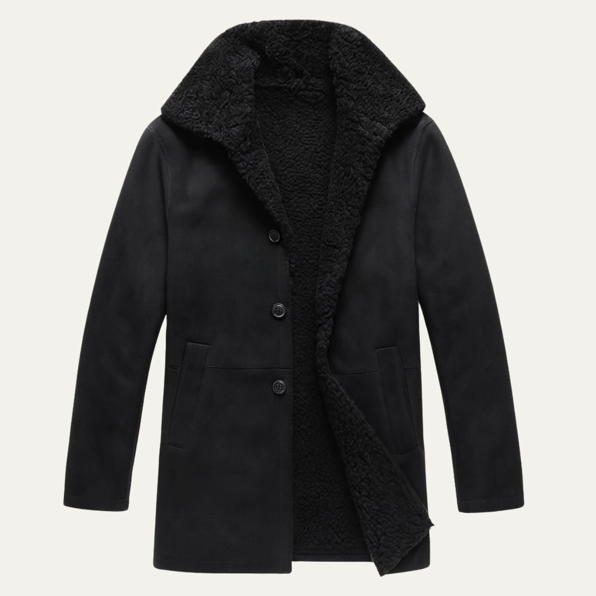 Ashen Shearling Mantel