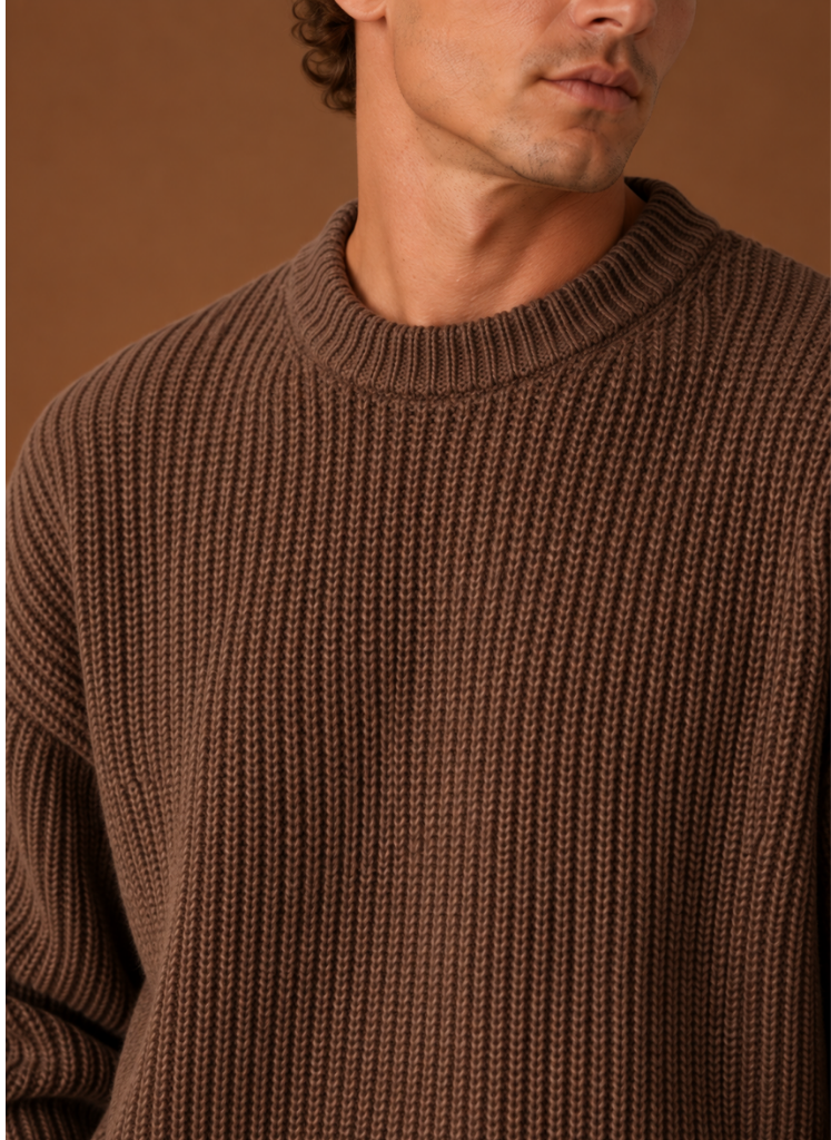 Men's Chunky Knit Crewneck Sweater | Areleon