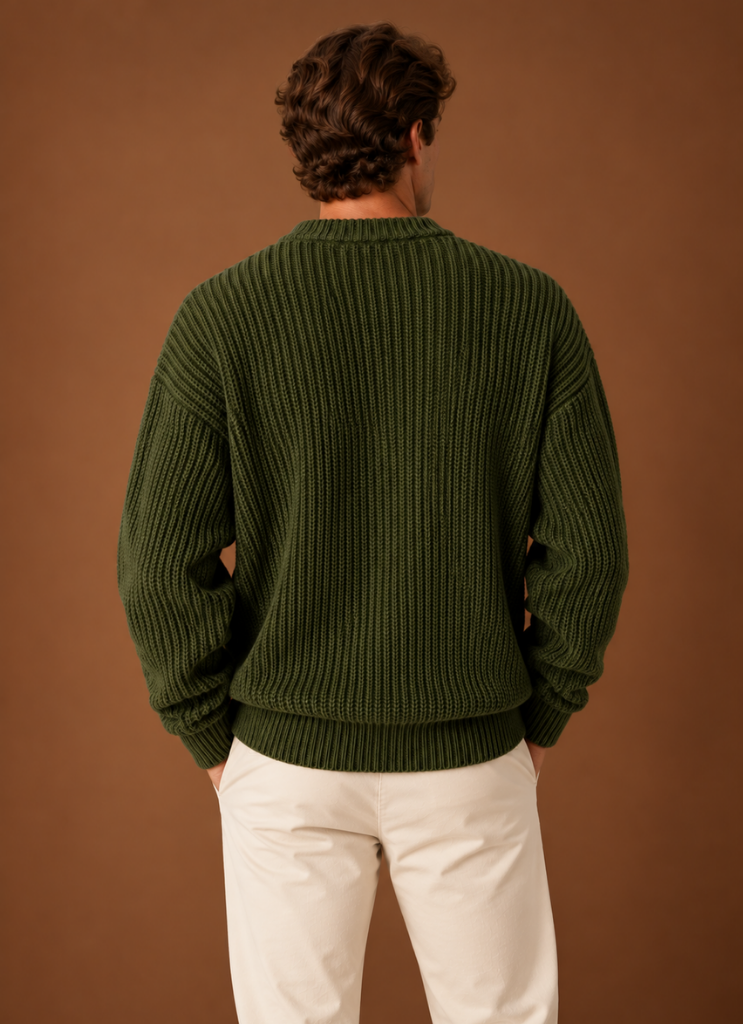 Men's Chunky Knit Crewneck Sweater | Areleon