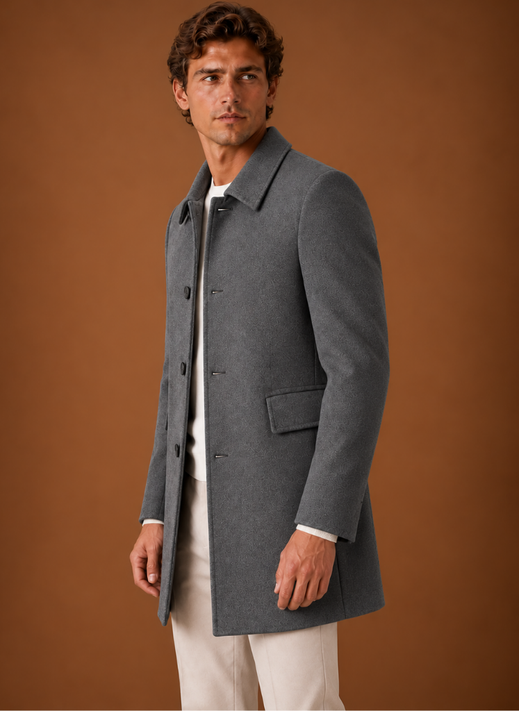 Men's Long Overcoat - Tailored Topcoat | Areleon