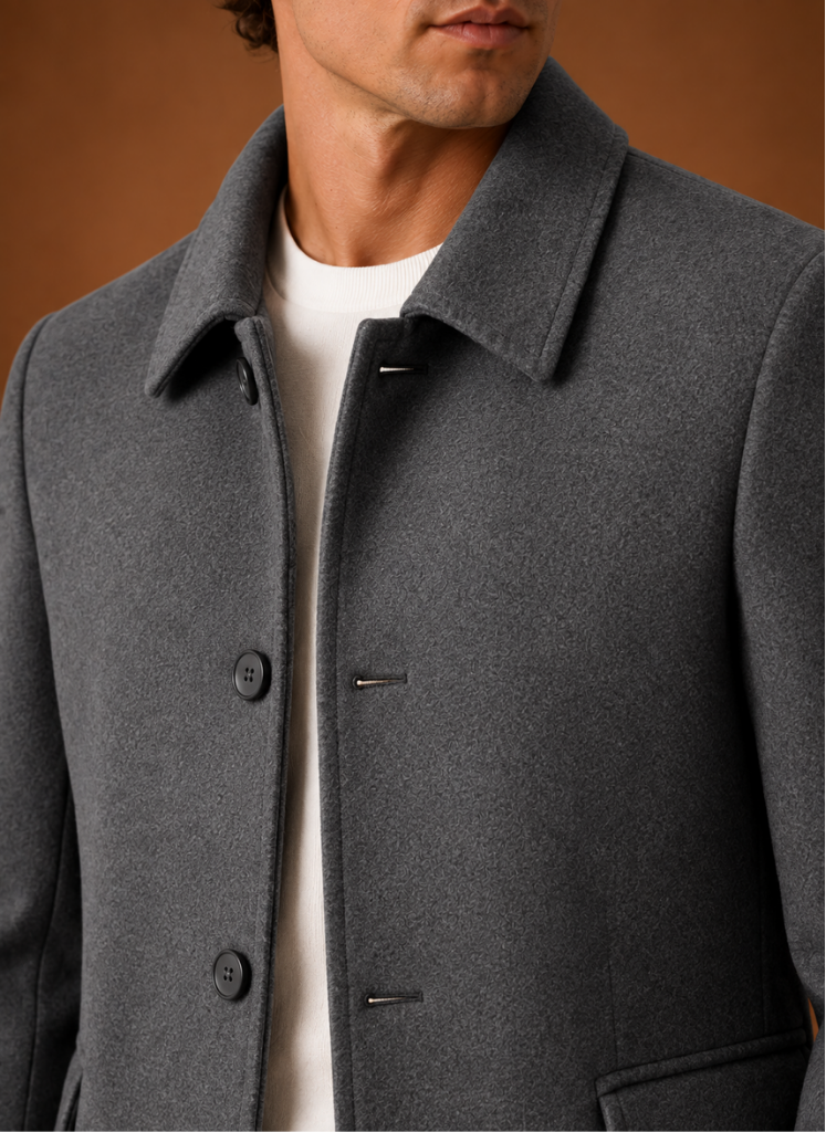 Men's Long Overcoat - Tailored Topcoat | Areleon