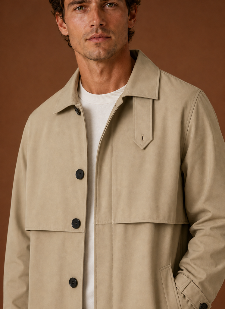 Men's Trench Coat - Mid-Long Overcoat | Areleon