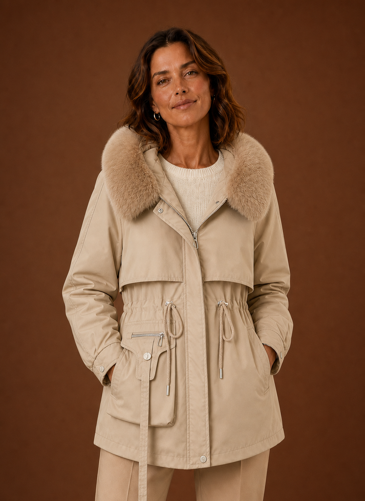 Women's Parka Jacket - Faux Fur Hooded Winter Coat | Areleon