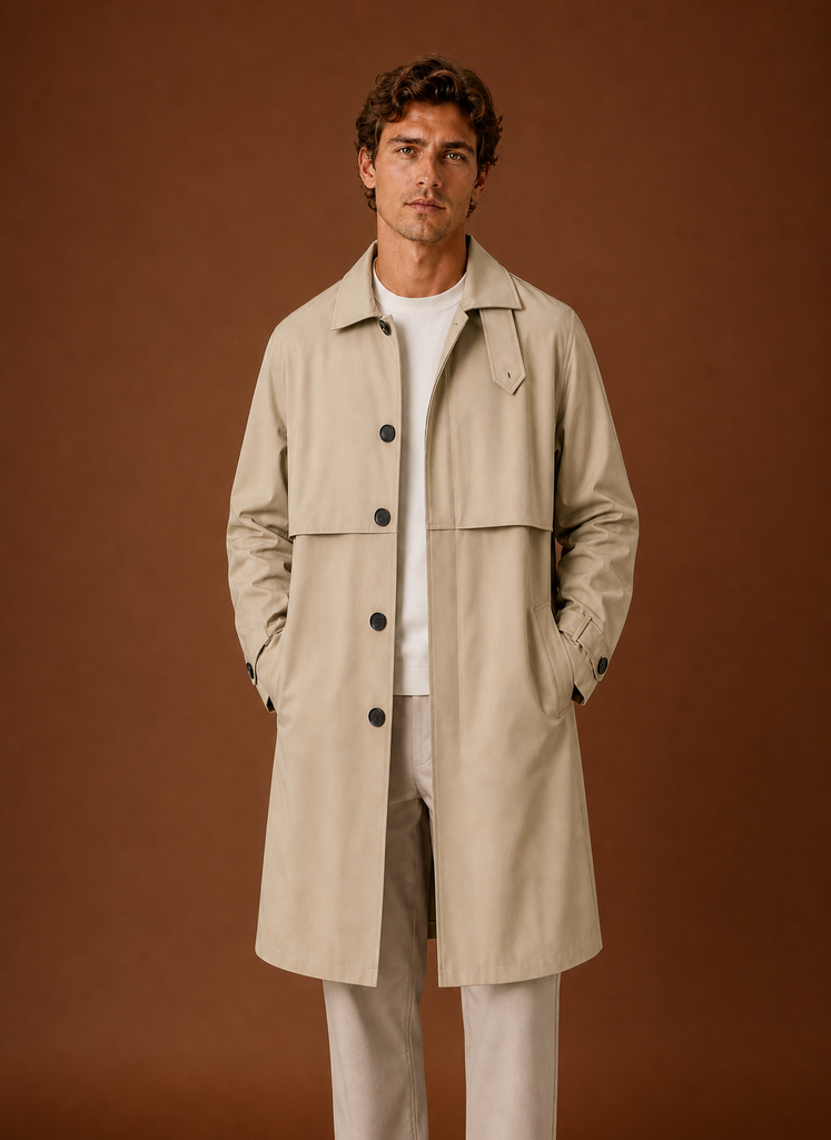 Men's Trench Coat - Mid-Long Overcoat | Areleon