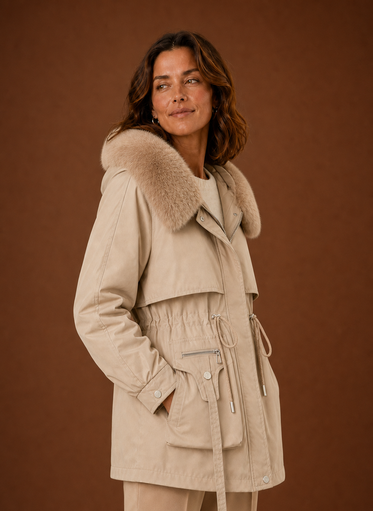 Women's Parka Jacket - Faux Fur Hooded Winter Coat | Areleon