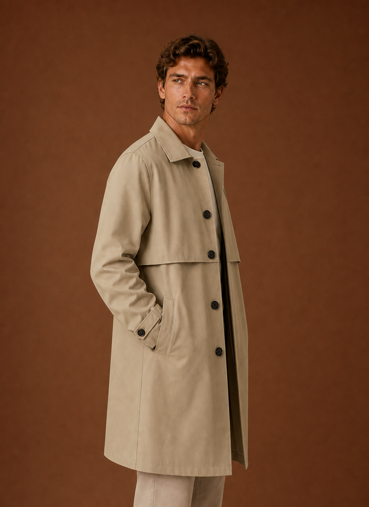 Men's Trench Coat - Mid-Long Overcoat | Areleon