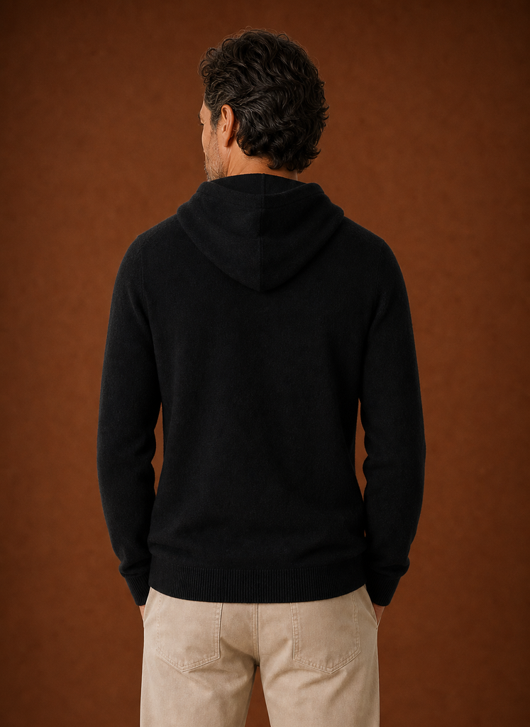 Men's Cashmere-Look Hooded Sweater - Knitted Pullover | Areleon