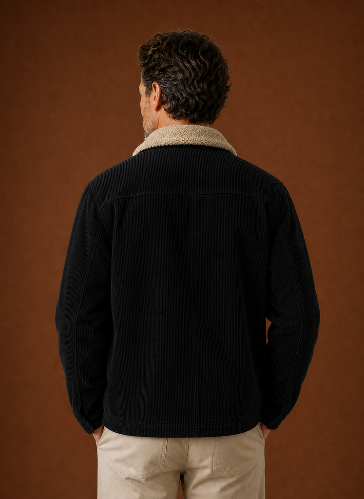 Men's Corduroy Sherpa Lined Winter Jacket | Areleon