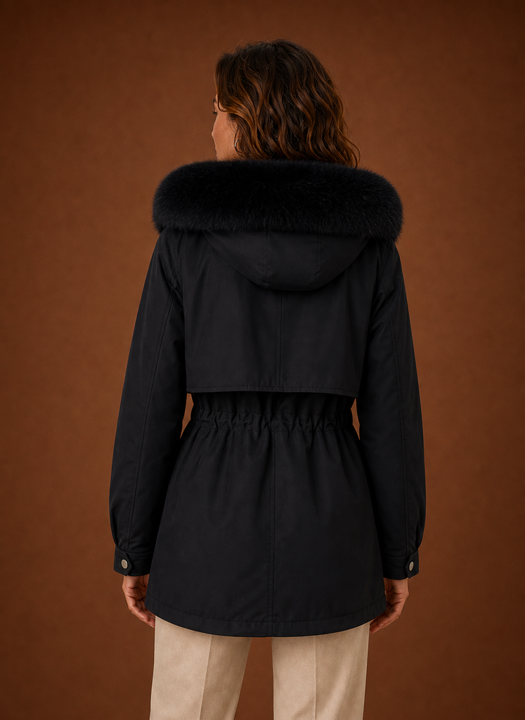 Women's Parka Jacket - Faux Fur Hooded Winter Coat | Areleon