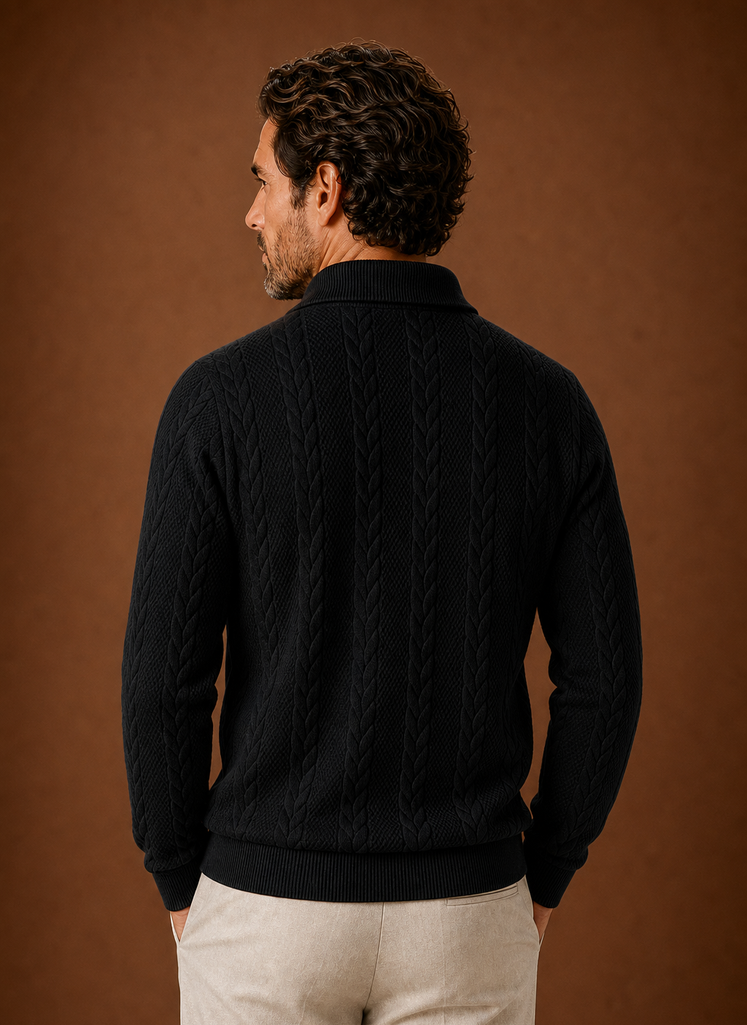 Men’s Cable Knit Quarter Zip Sweater | Areleon