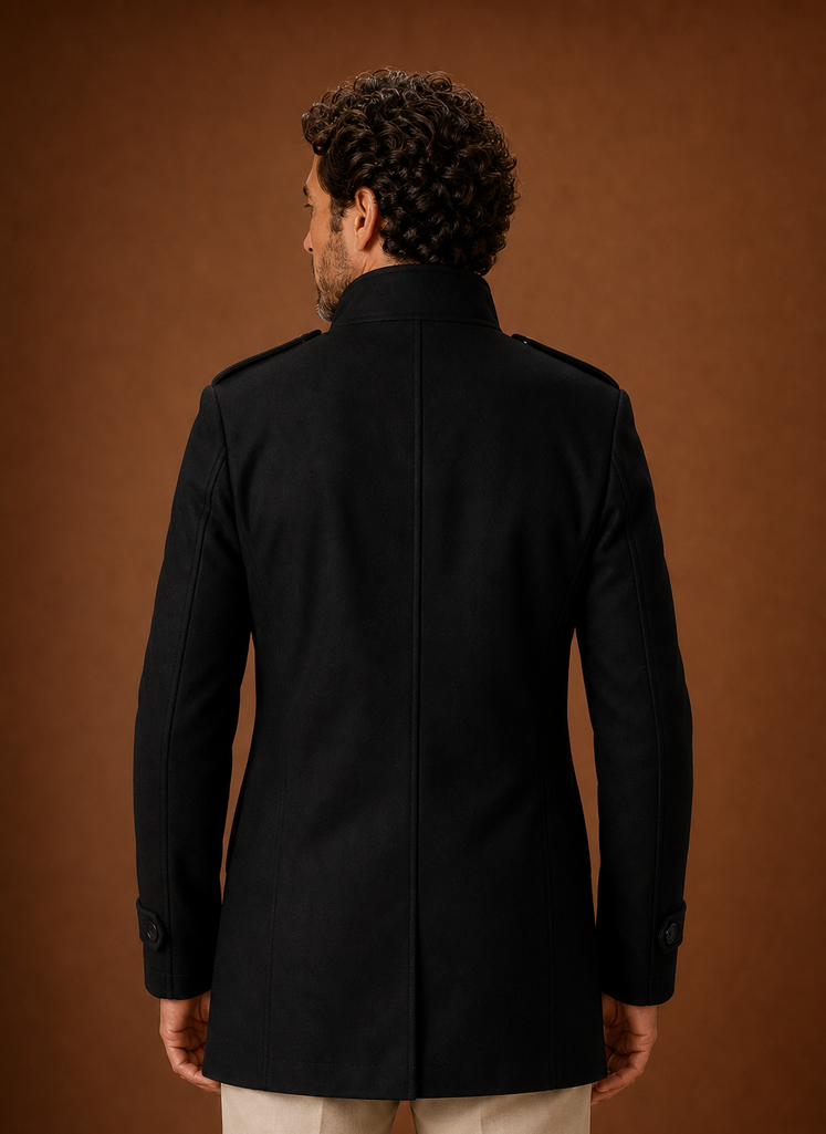 Men's Overcoat - Double-Breasted Button-Front Coat | Areleon