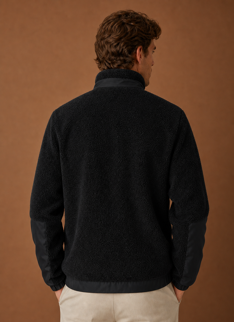 Men's Sherpa Fleece Jacket - Full-Zip Winter Coat | Areleon