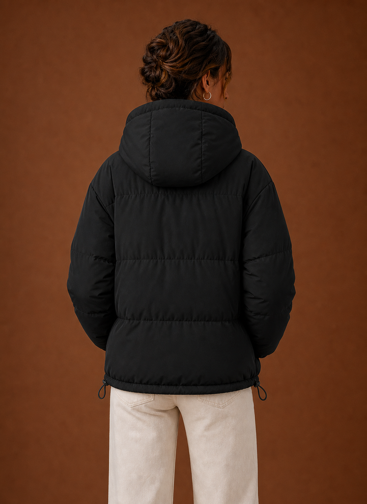 Women's Puffer Jacket - Hooded Winter Coat | Areleon