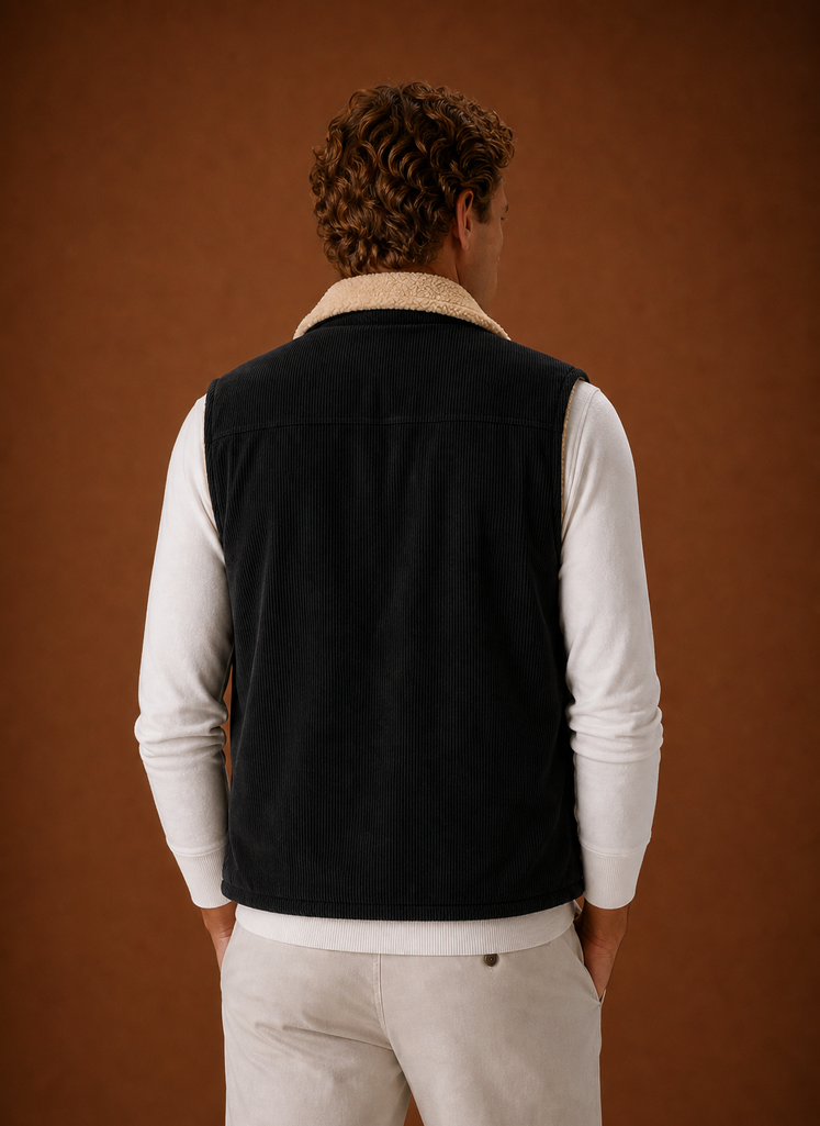 Men's Sherpa-Lined Vest - Warm Winter Gilet | Areleon