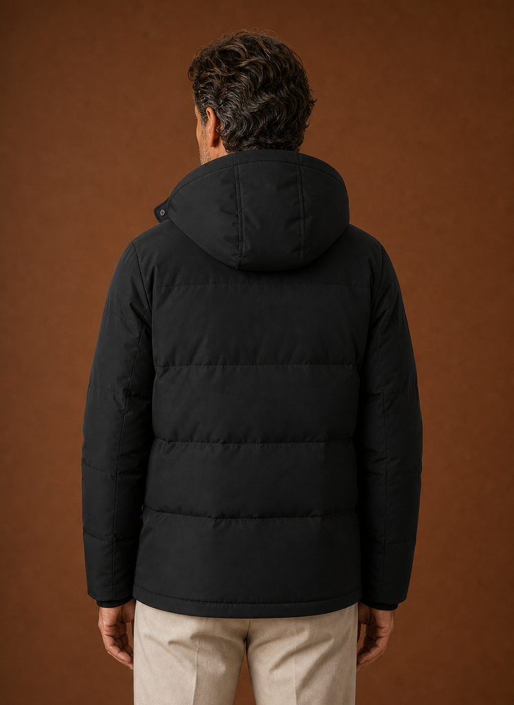 Men's Hooded Winter Jacket - Fleece-Lined Winter Coat | Areleon