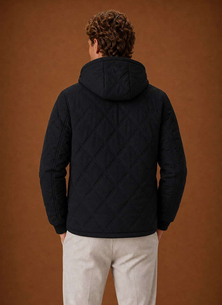 Men's Quilted Puffer Jacket - Hooded Faux-Fur Lined Winter Coat | Areleon