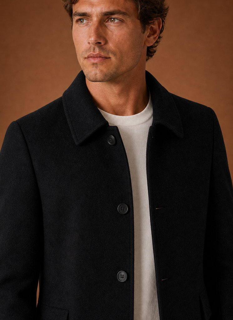 Men's Long Overcoat - Tailored Topcoat | Areleon