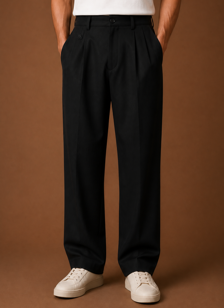 Men's Wide Leg Pleated Pants | Areleon